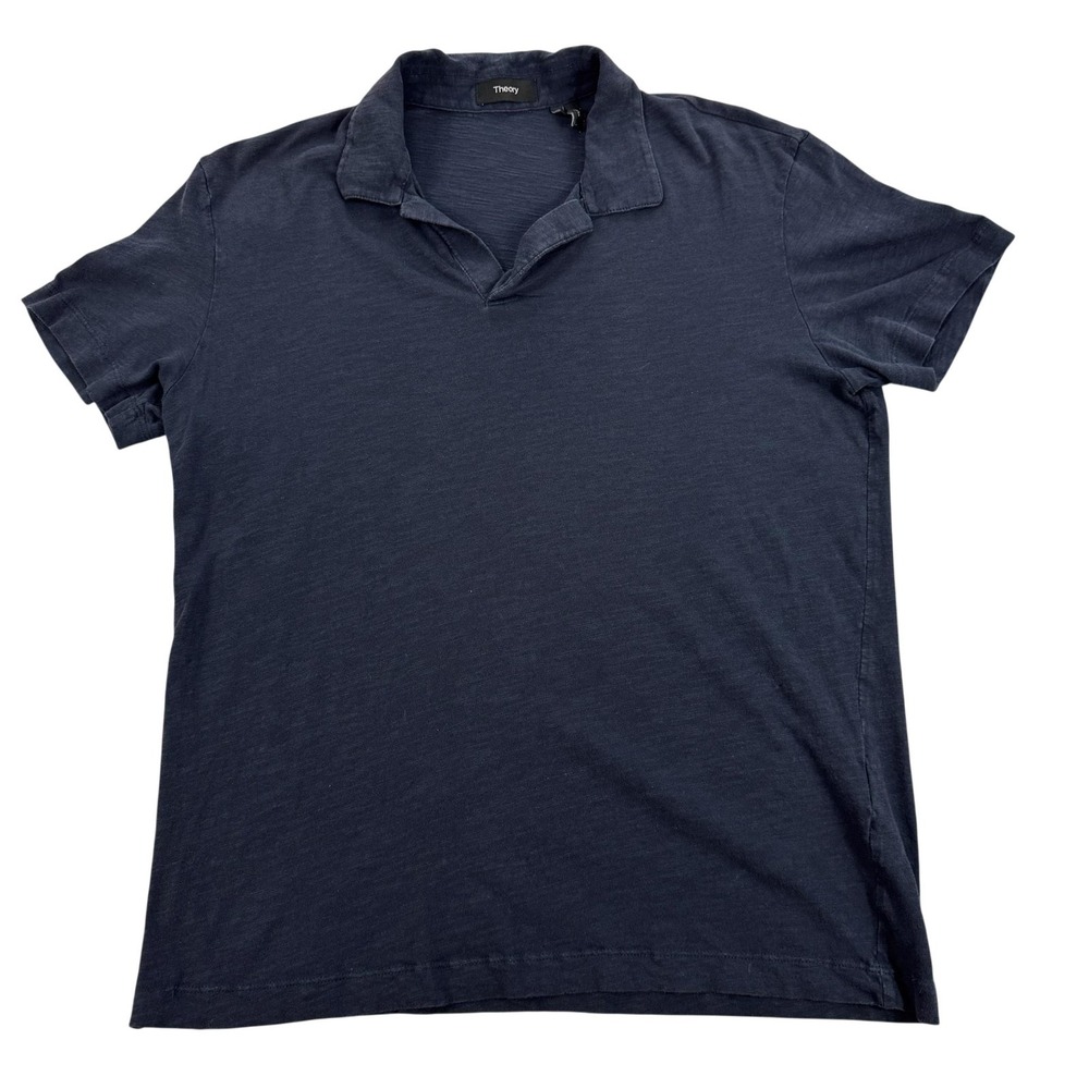 Theory Mens Willem Strato Black Cotton Jersey Polo Shirt Medium 10694541